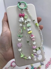 DIY Beaded Phone Charm Wristlet Bracelet String Strap Bag Charm Gift Cute