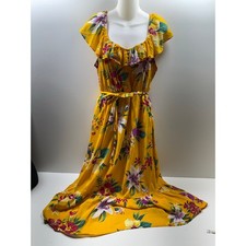 Old Navy Women’s Floral Cami Dress Sz Small Belted Cottage Core Summer Sundress