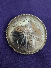 SOLID Sterling Silver Concho Hair Barrette Vintage Western