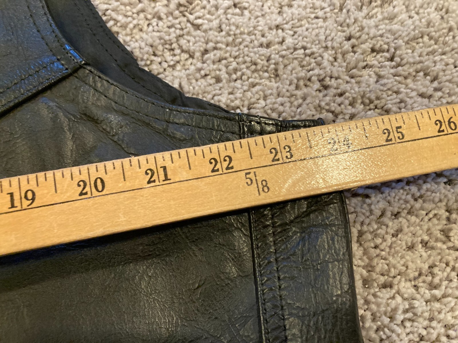 Bikers Leather Eagle Patch Black Leather Vest Men… - image 6