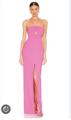 Likely Rocky Gown Halter Dress Women's Size 00 in Pink New With Tags!
