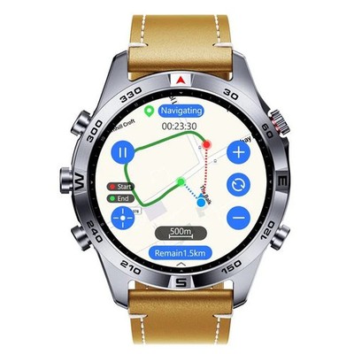 SUNROAD G7 silver leather Smart GPS Sports Watch