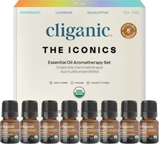 Luxury Organic Essential Oils Gift Set - 8 Pure Aromatherapy Scents for Wellness