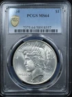 1934 PEACE DOLLAR $1 PCGS MS64 (PQ375)