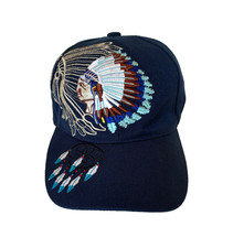 Native Pride Embroidered Strapback Hat Baseball Cap Indian Chief Dream Catcher