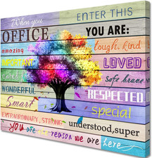 Inspirational Wall Art Office Motto Decor Quotes Colorful Tree Signs Pictures Wo