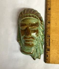 Frankoma Pottery Prairie Green Native American Chief Face Mask - Ada Clay