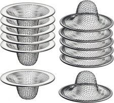 12 Pack - 2.125" Top / 1" Basket- Mesh Sink Drain Strainer Hair Catcher for Bath