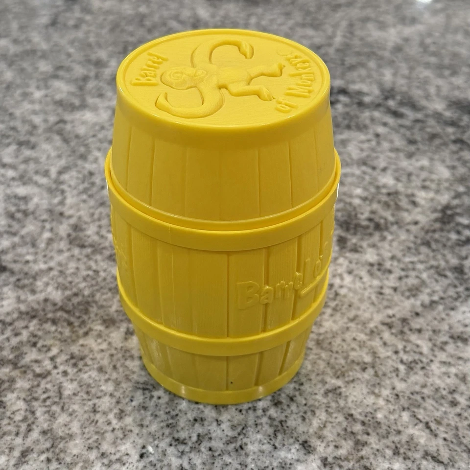 VTG Milton Bradley 1989 Barrel of Monkeys Game Yellow Barrel with 21 Red Monkeys - Image 4 of 4