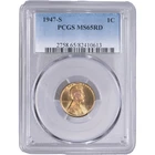 1947 S 1c Lincoln Wheat Cent ~ PCGS MS 65 RD