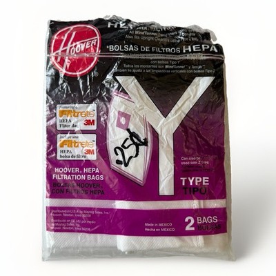 Hoover Type Y Z HEPA Vacuum Bags 2 Pack 3M Filtrete 2005 NOS Open Package 2005