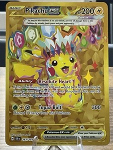 Pikachu EX #247/191 Sv08: Surging Sparks Holo Gold Hyper Rare Card NM