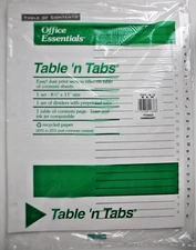 Office Essentials Table 'n Tabs A-Z Dividers TT213AZC #98d