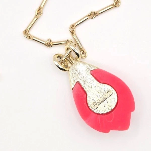 Sarah Coventry Tono Dorado Rosa Tulipán Snap Colgante Cambiable Collar Barra Cadena Foto 4 de 4