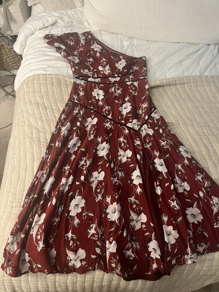 La Maison Talulah Burgundy Cannes Midi Dress Size L View 5