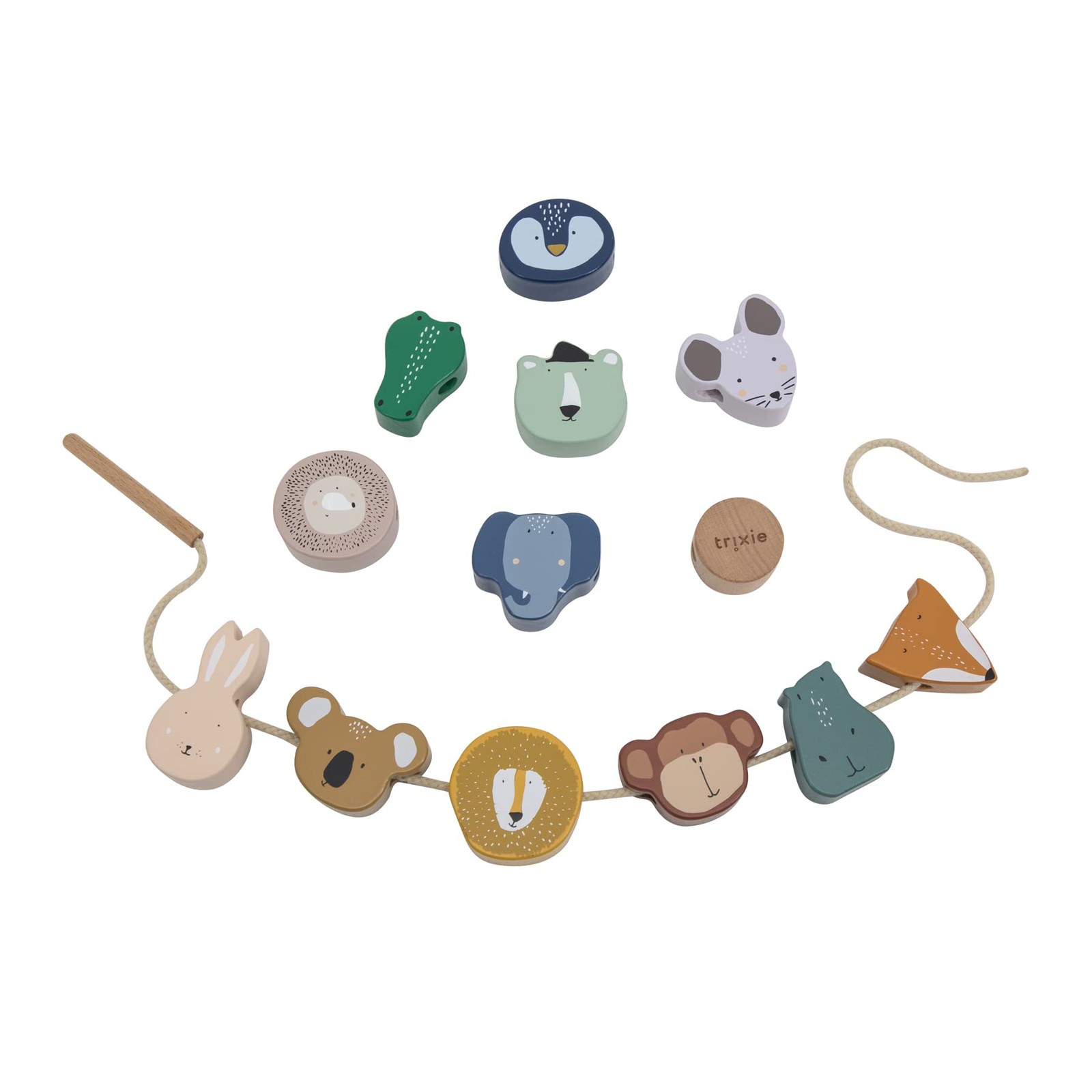 Trixie - Threading beads in animal shape, made from FSC certified wood - string