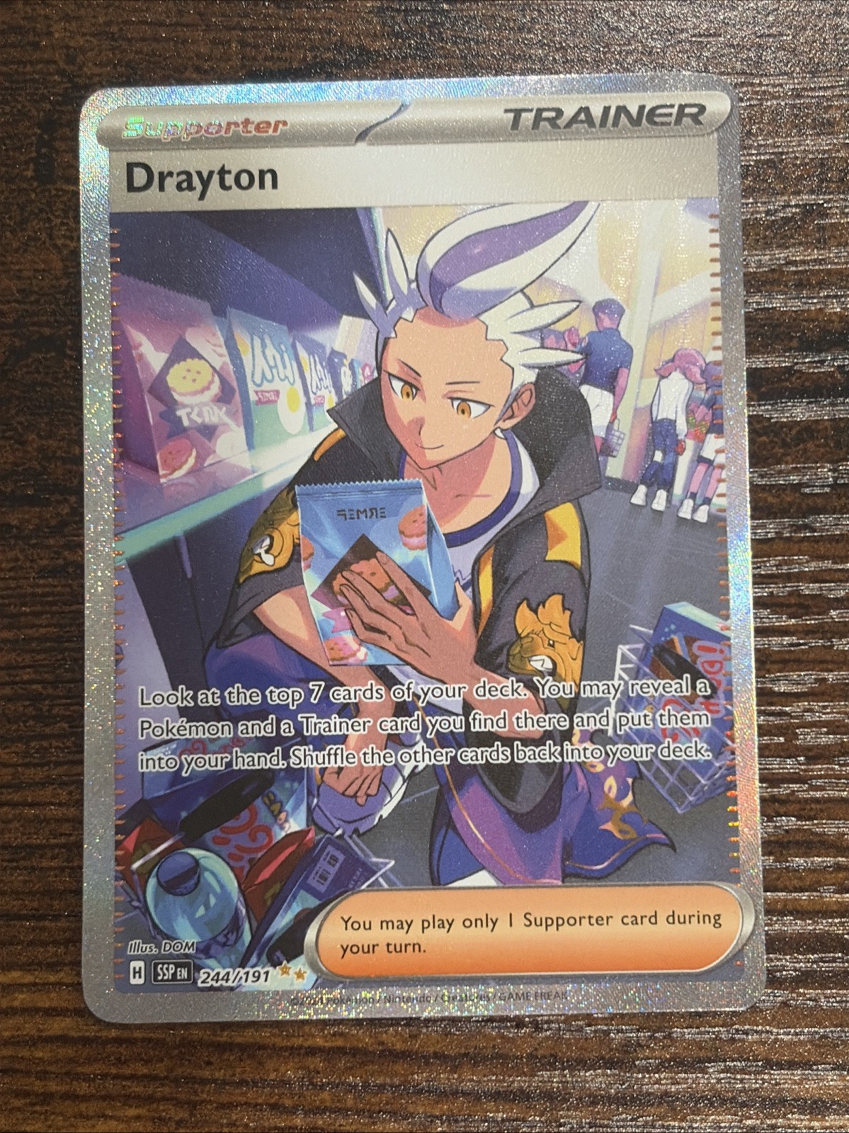 Drayton Special Illustration Rare SV08: Surging Sparks 244/191 Pokemon Card NM