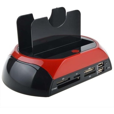 DOCKINGSTATION USB 2.0 A SATA IDE 2,5/3,5'' FESTPLATTE HDD SSD DOCK MICRO SD CF
