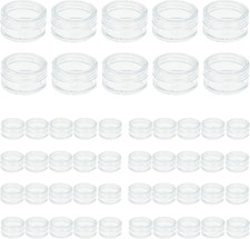 50 Pcs Plastic Cosmetic Jars, 5Ml Sample Containers Pots Bottles with Clear Lids