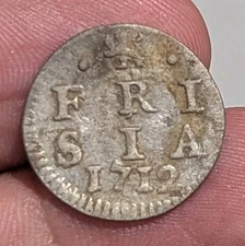 RARE !!! 1712 Dutch Netherlands VOC Colonial 2 Stuiver FRISIA Silver Coin_z681