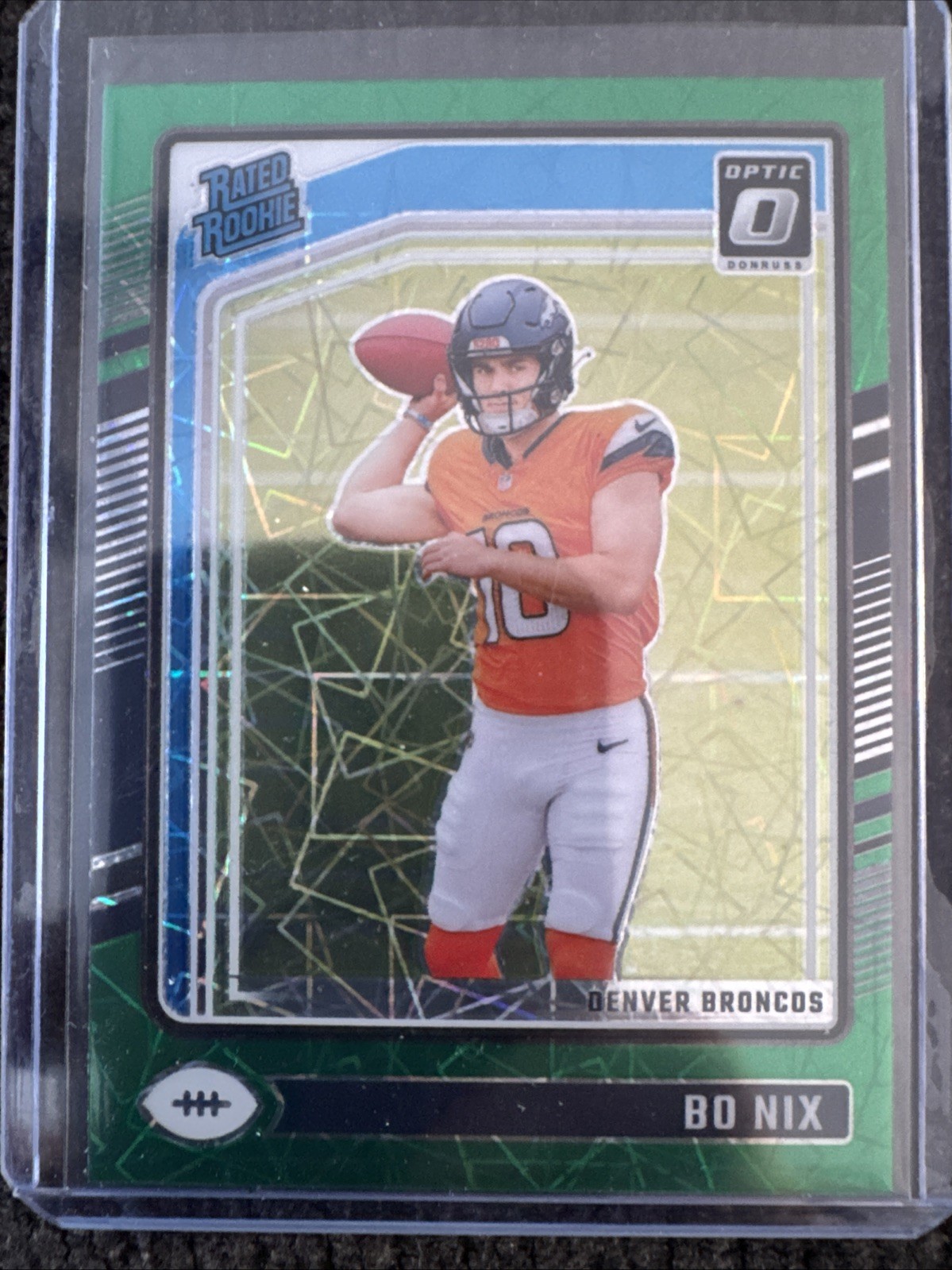 2024 Panini Donruss Optic - Rated Rookie Bo Nix #209 Green Velocity Prizm (RC)