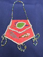 Vintage Whimsey Purse Trade Beaded Red Cloth