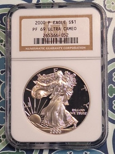 2000 P SILVER EAGLE NGC PF 69 ULTRA CAMEO