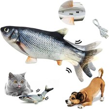 Interactive Floppy Fish Cat Toy Electric Motion Sensor Kicker Toys USB Recharge