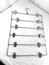 Vtg Metal 6 Tier Skirts Pants Adjustable Clips Hangers Space Saver Hanging FrShp