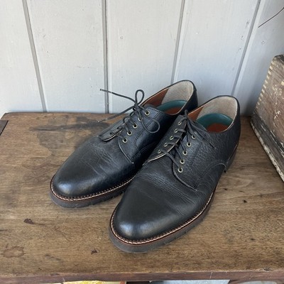 HS Trask Black Bison Leather Bluchers 5-hole Oxford Lace Up Shoes Mens 10.5 W