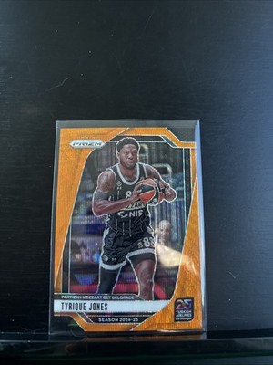 Tyrique Jones 2024-25 Panini Prizm EuroLeague #90 Orange Wave Prizms #/60