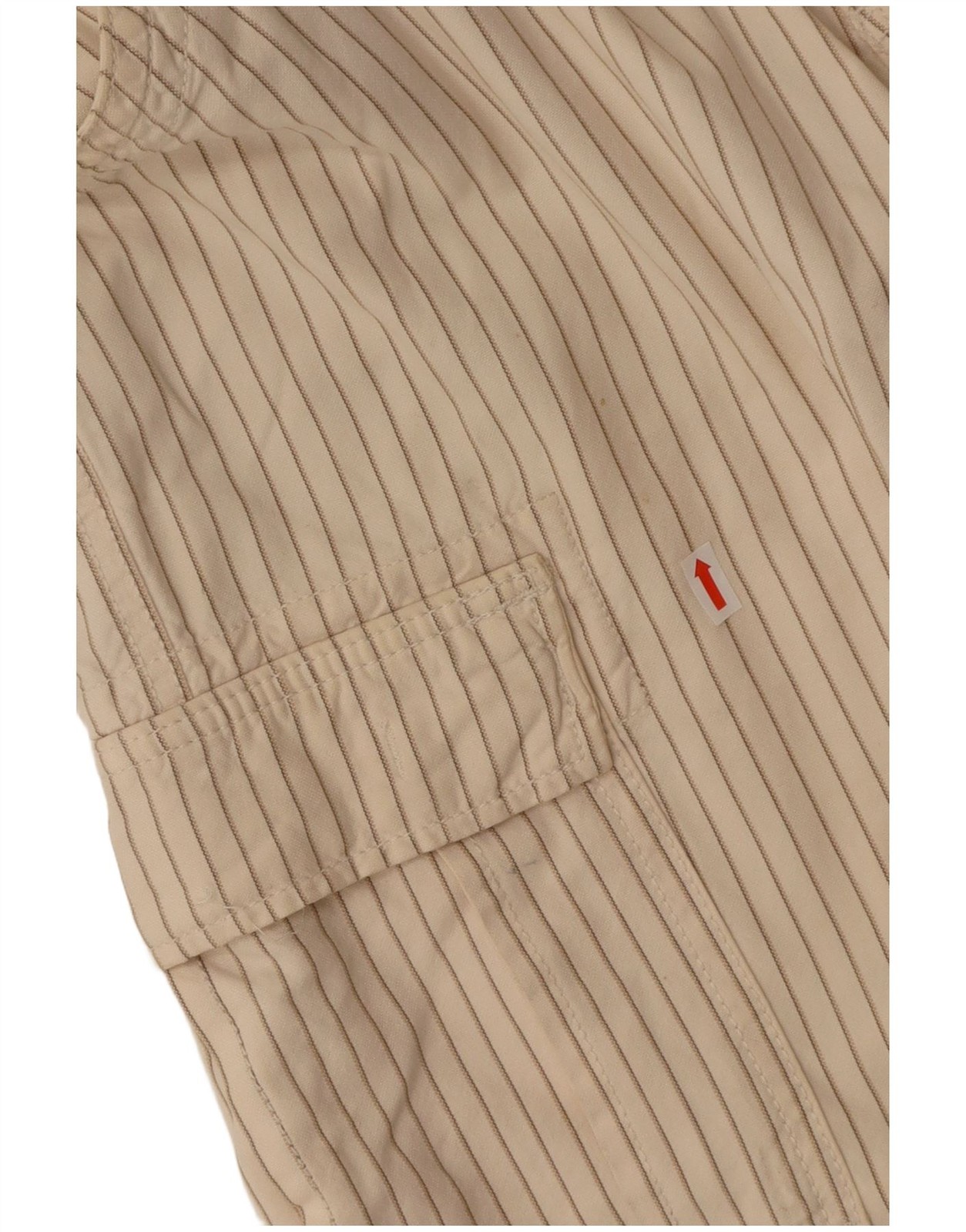 NAPAPIJRI Mens Cargo Shorts W36 Large Off White Pinstripe Cotton CF06 thumbnail 3