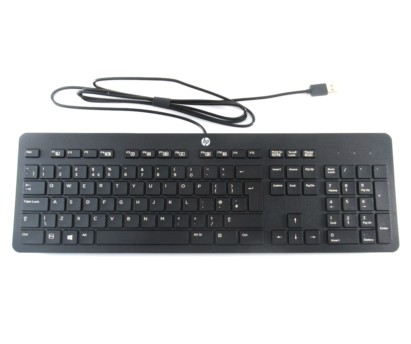 HP Slim Business USB Wired Black UK English Keyboard - 803181-031