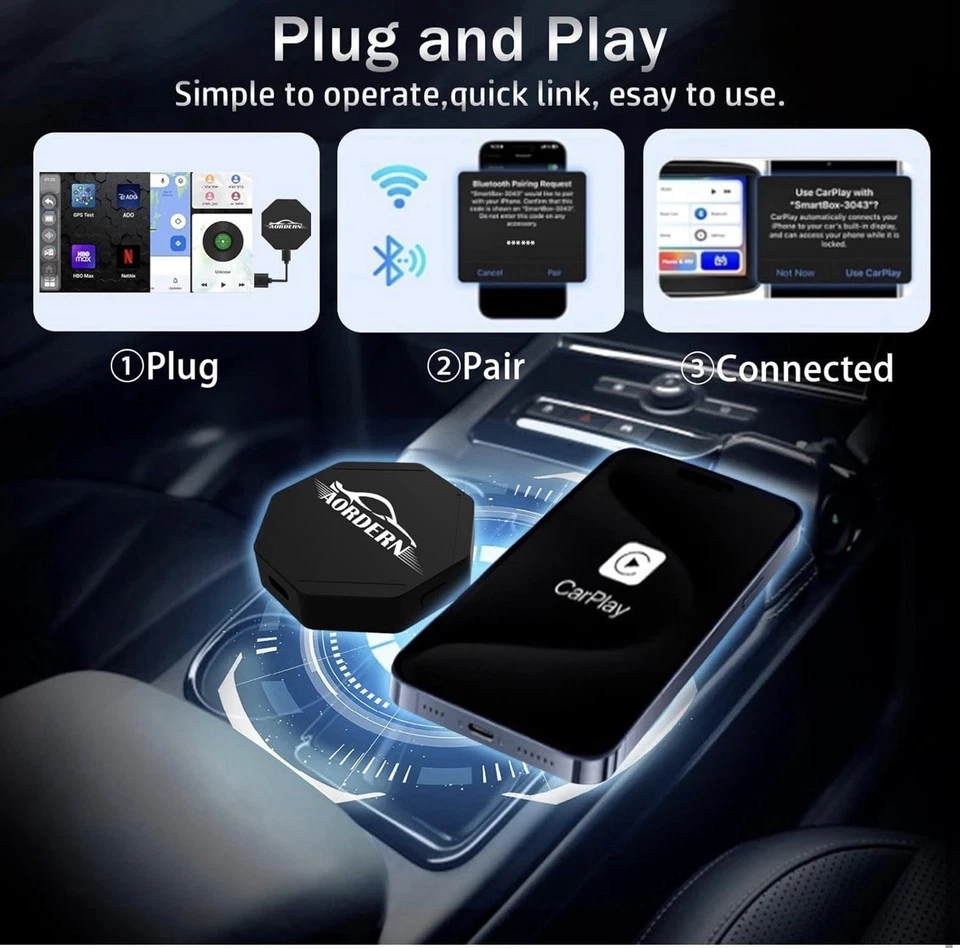 Wireless Carplay Adapter, Carplay Wireless Adapter iOS Auto Adapter 5GHz - Image 3 of 4
