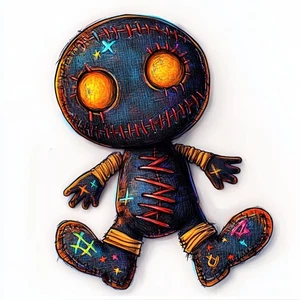 Voodoo Doll Black Magic Rituals Self Adhesive Vinyl Sticker