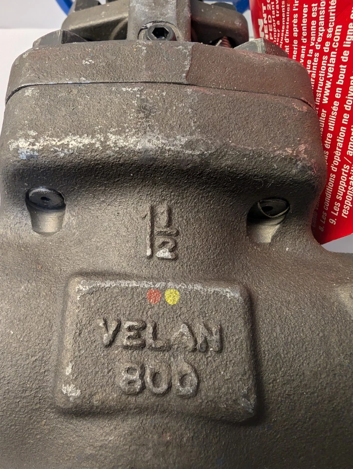 NEW VELAN 1 1/2" GLOBE VALVE CLASS 800 A105N W-2074B-02TY  - Image 2 of 4