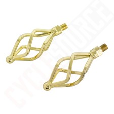 OG Lowrider Classic Bike Oblong Cage 1/2" Pedals Gold