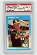 PSA Mark McGwire Signed 1987 Fleer Update #U-76 RC Vintage Auto Athletics A's