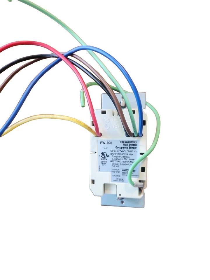 WattStopper PW-302-LA PIR Wall Switch Motion Sensor 180 Degree 120/277VAC Almond - Image 2 of 3