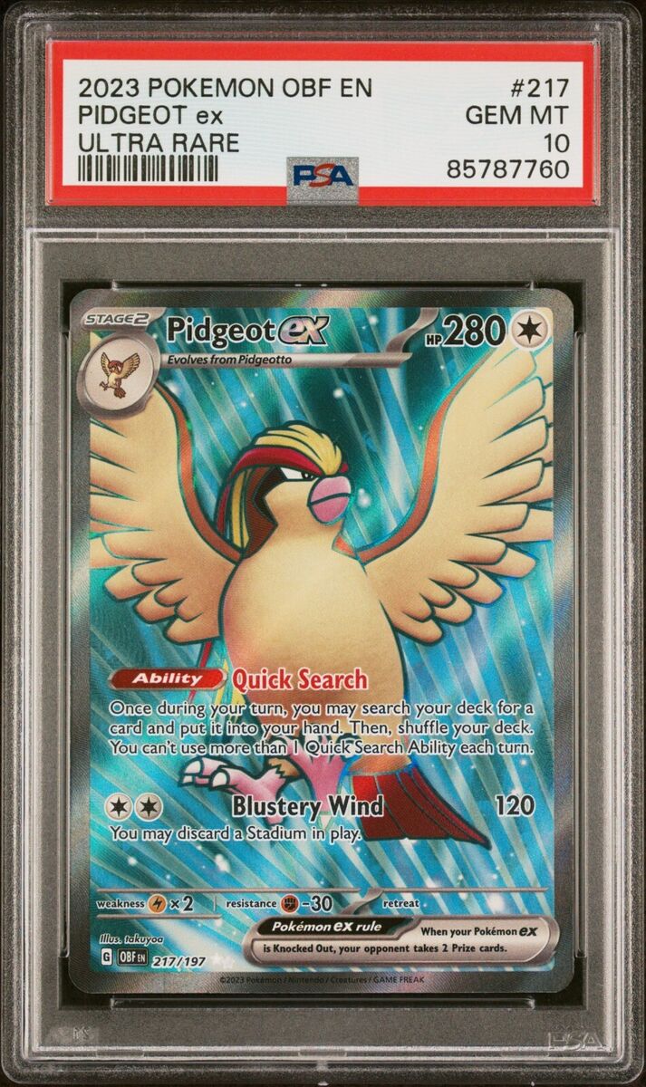 Pidgeot ex - 217/197 - Ultra Rare - Obsidian Flames - PSA 10 Pidgeot ex - 217/197 - Ultra Rare - Obsidian Flames - PSA 10