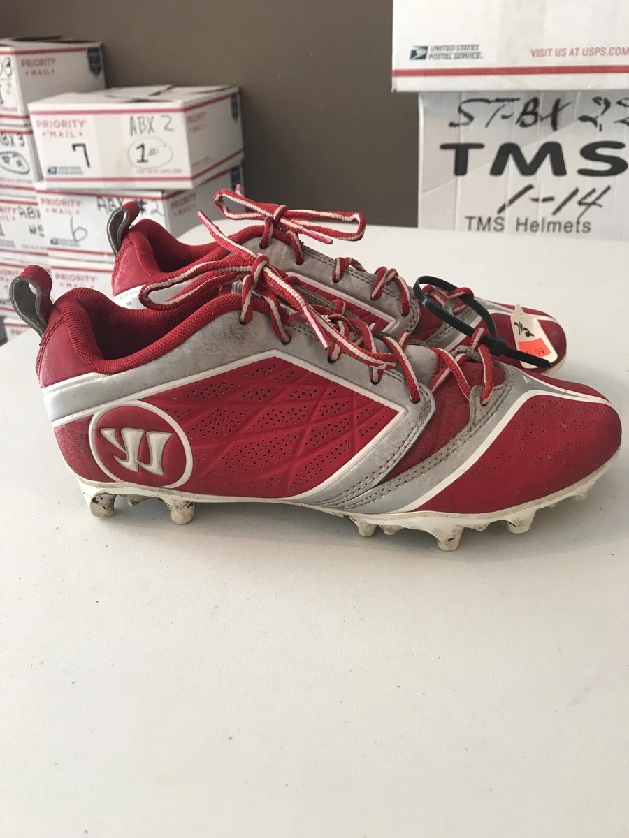 WARRIOR BURN 6.0 CLEATS WOMEN RED SILVER WHITE SIZE 7.5 ABX2 13