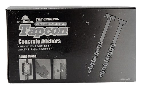 Tapcon 1/4" x 2-1/4" Betonankerschrauben Edelstahl Sechskantkopf 100 Stück ITW BUUDEX