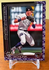 2025 Topps #196 Aaron Schunk Rookie Rockies Team Border SP Variation
