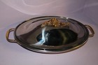 Vintage Oneida Oven Ware wth glass insert, 18.8 stainless with gold rose on top — photo 8