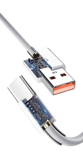 Cable Type C USB 1,5m 120W Charge Rapide Huawei P40 P30 USB-C Iphone 15 - Photo 3 sur 3