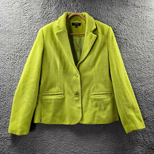 Capture European Womens Blazer Jacket Coat Size 46 Lime Green Long Sleeve