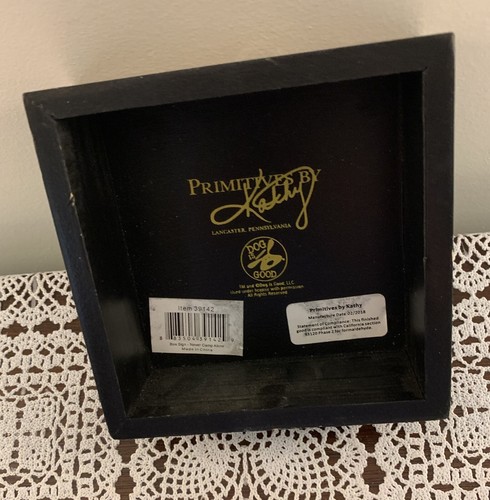 Primitives By Kathy Wooden Box Sign Never Camp Alone Black Dog Campfire 5 Inch - Picture 5 of 5