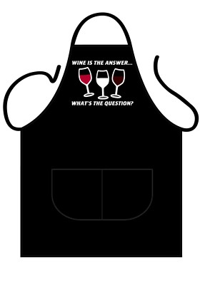 SCHWARZE NEUHEIT SCHÜRZE, WEIN IST DIE ANTWORT, WAS IST DIE FRAGE?