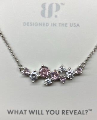 Bomb Party RBP5692  Bold and Brilliant  Rose Quartz Necklace $130 MSRP!