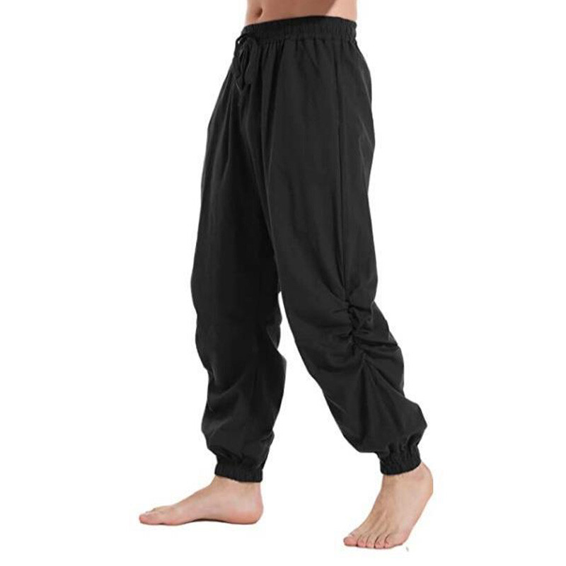 Casual Loose Medieval Lace Up Men's Pants Comfortable Retro Lace Up Pants